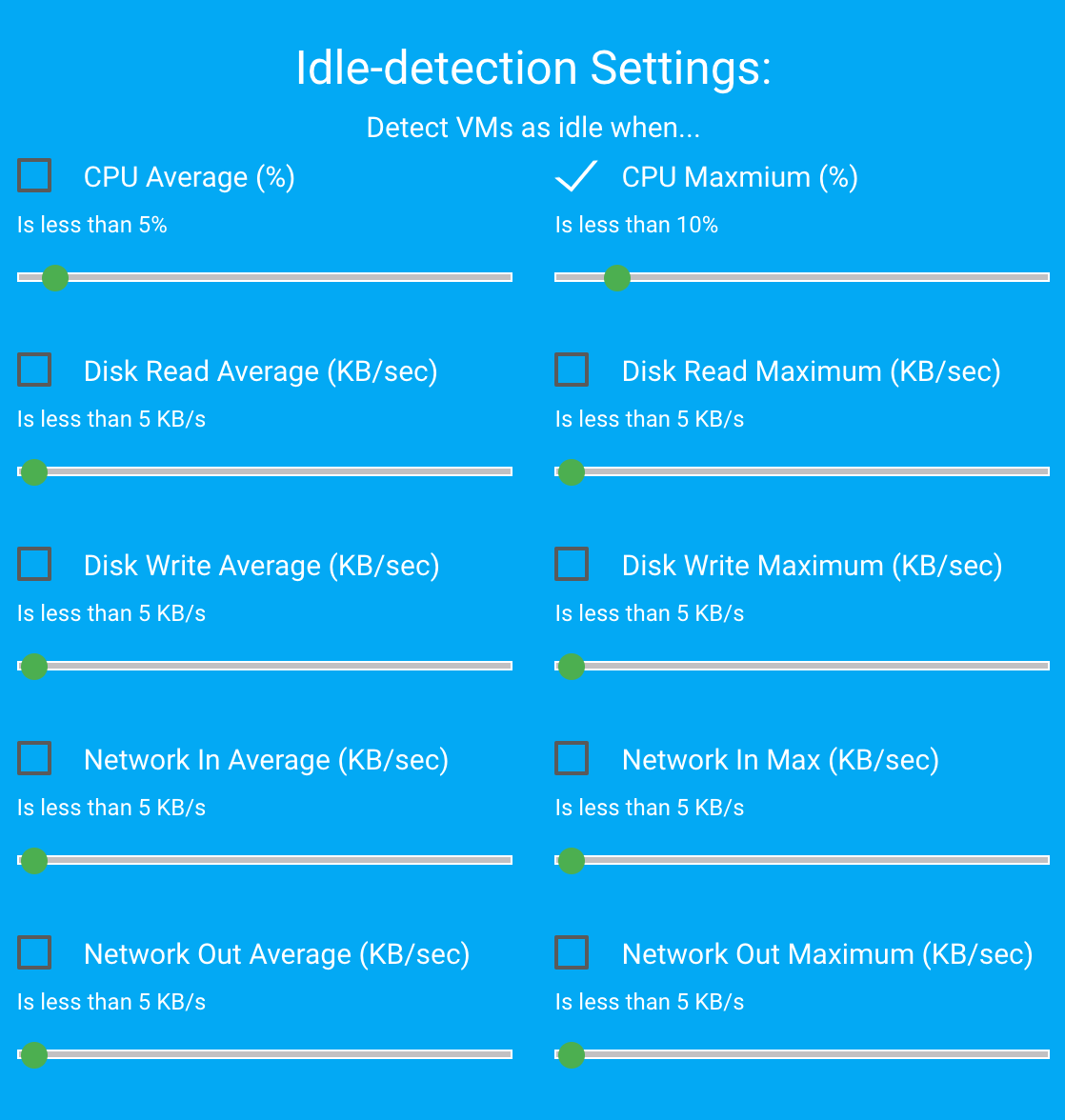 Idle Settings