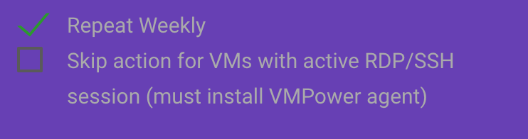 VMPower schedule login user toggle